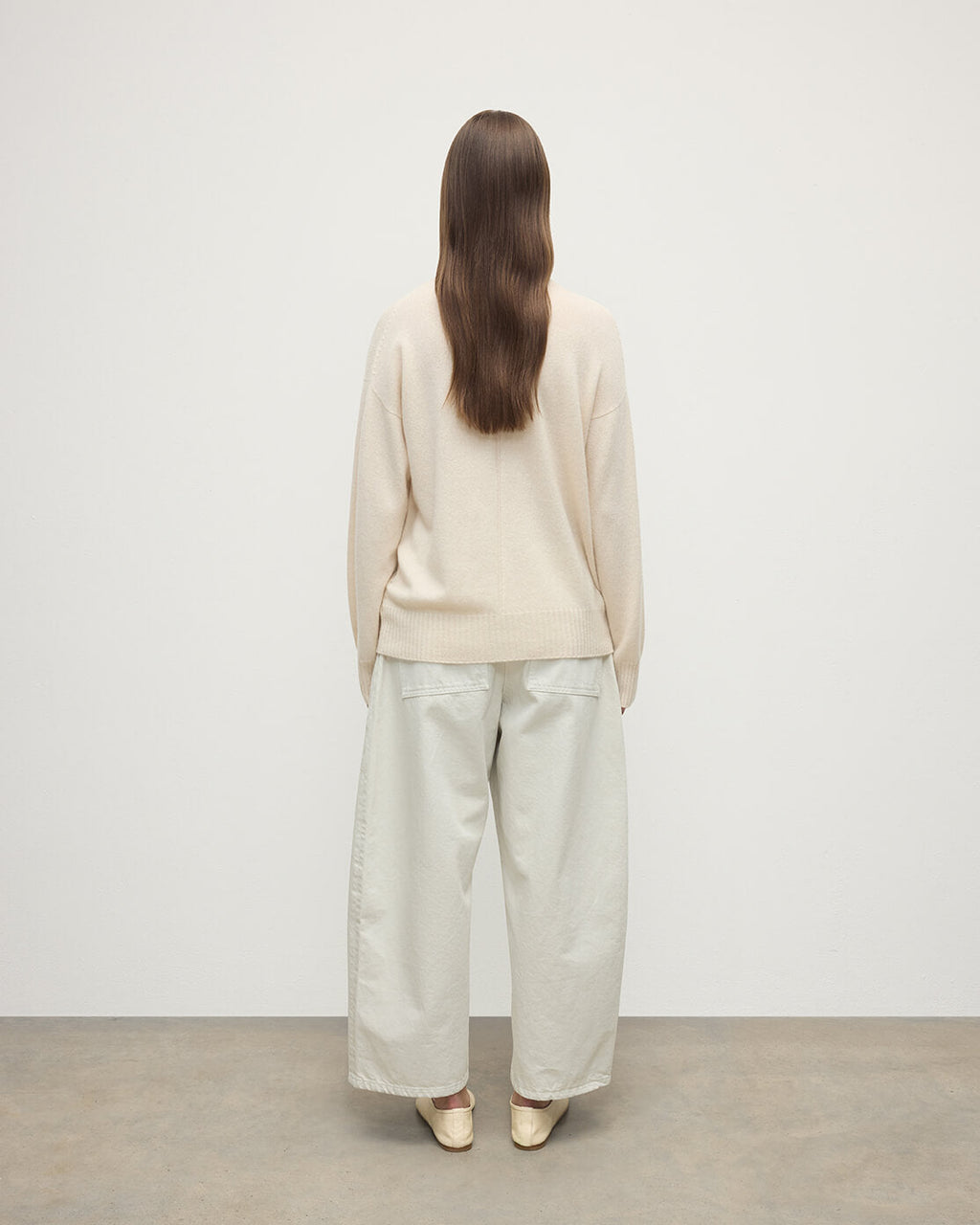 Johnstons of Elgin - Gauzy Cashmere Cream Roll Neck Jumper