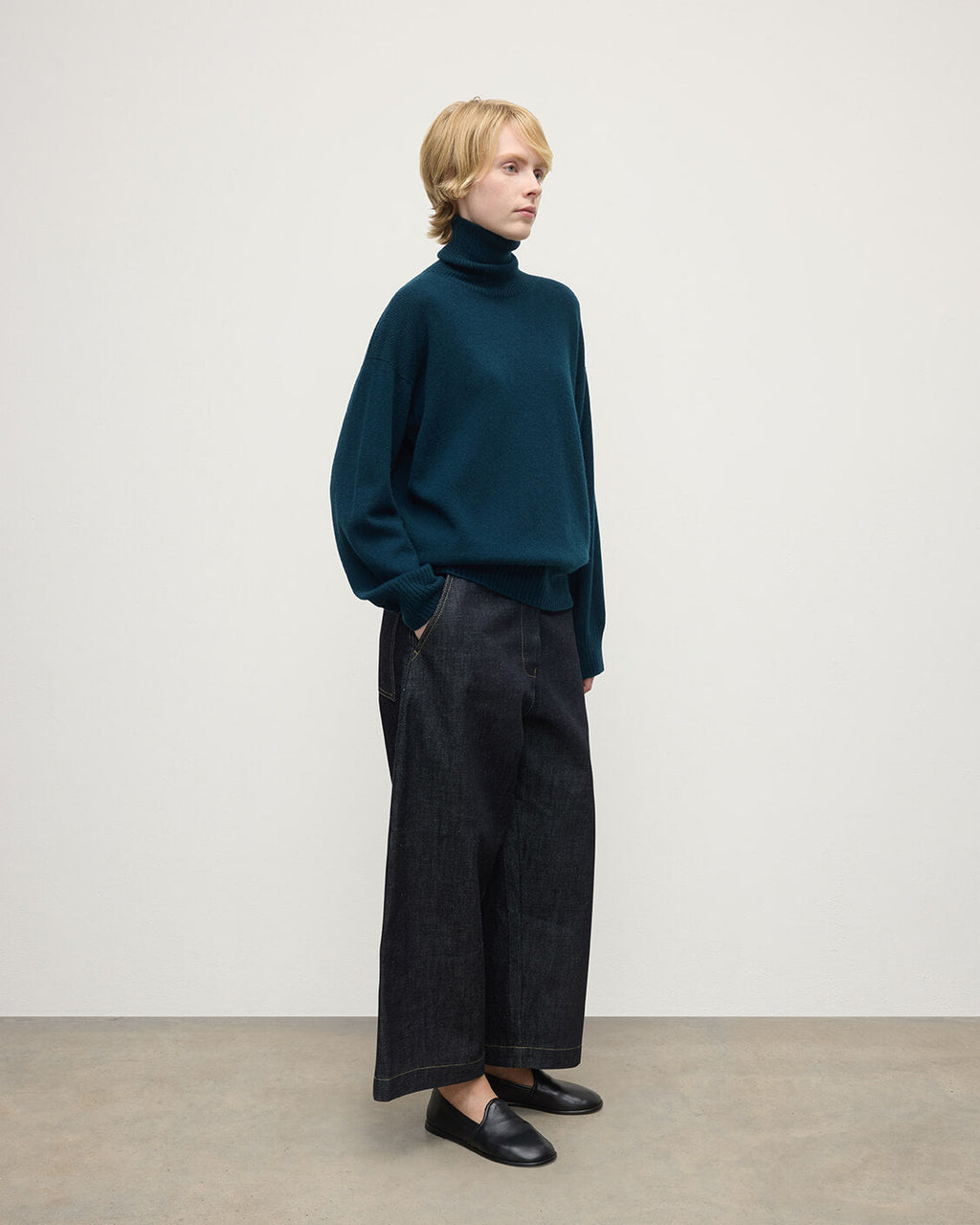 Johnstons of Elgin - Gauzy Cashmere Dark Green Roll Neck Jumper