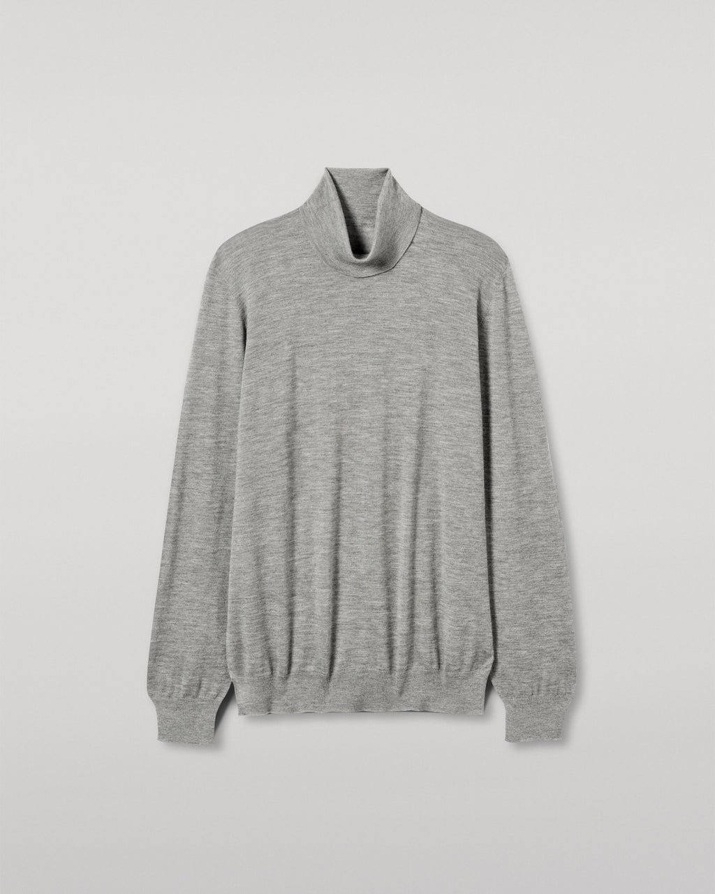 Johnstons of Elgin - Fin Grey Cashmere Roll Neck Jumper