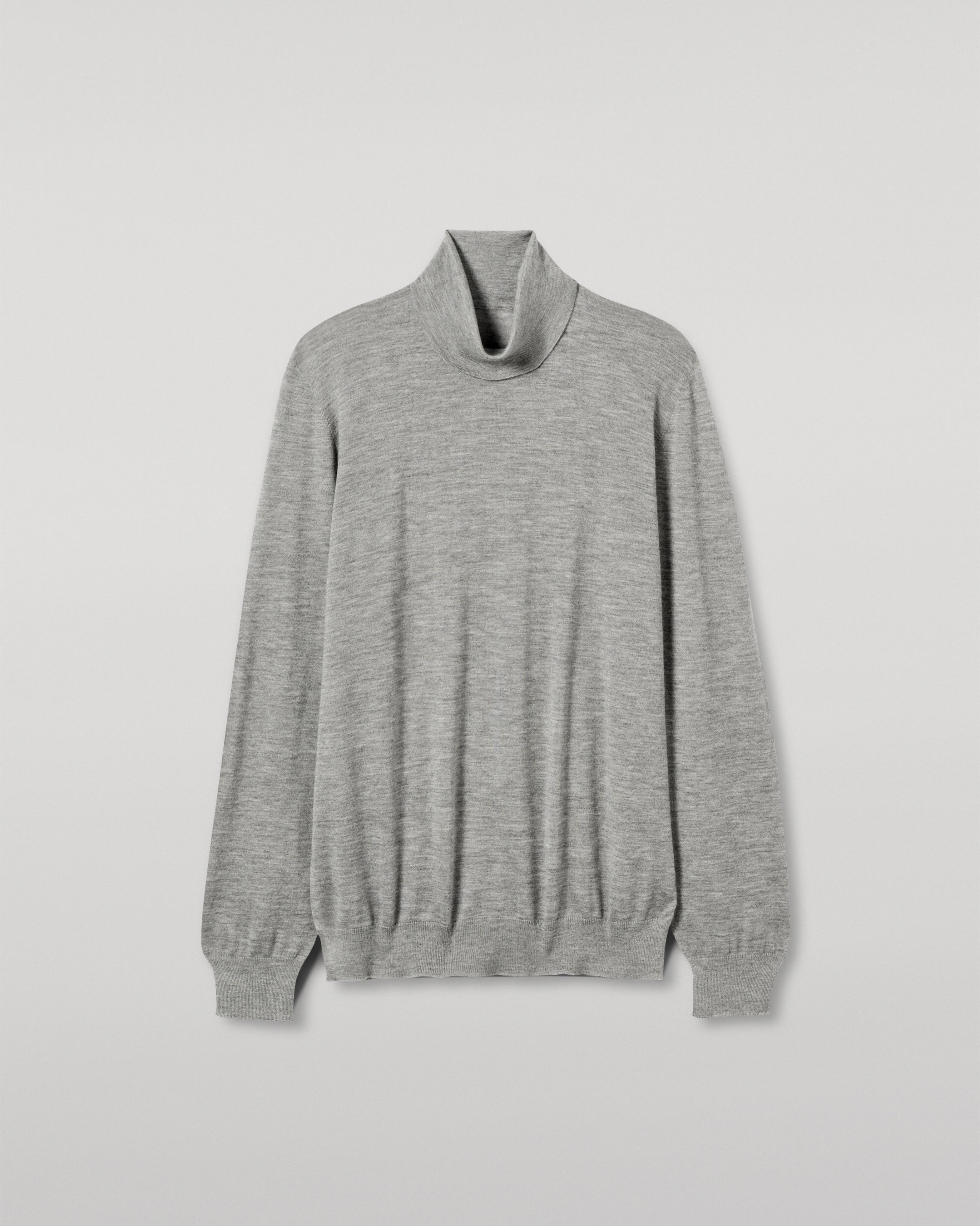 Johnstons of Elgin - Fin Grey Cashmere Roll Neck Jumper