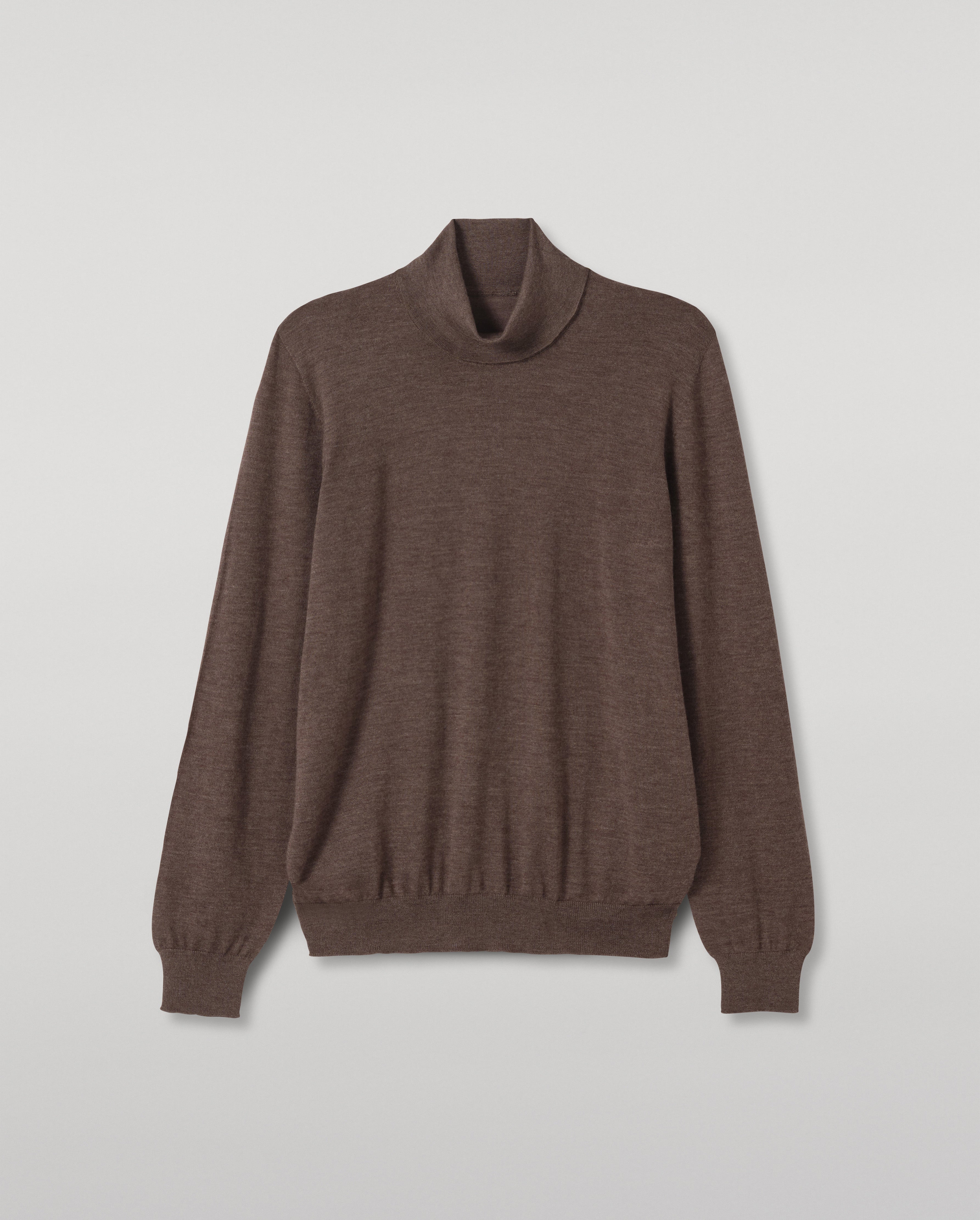 Johnstons of Elgin - Fin Brown Cashmere Roll Neck Jumper