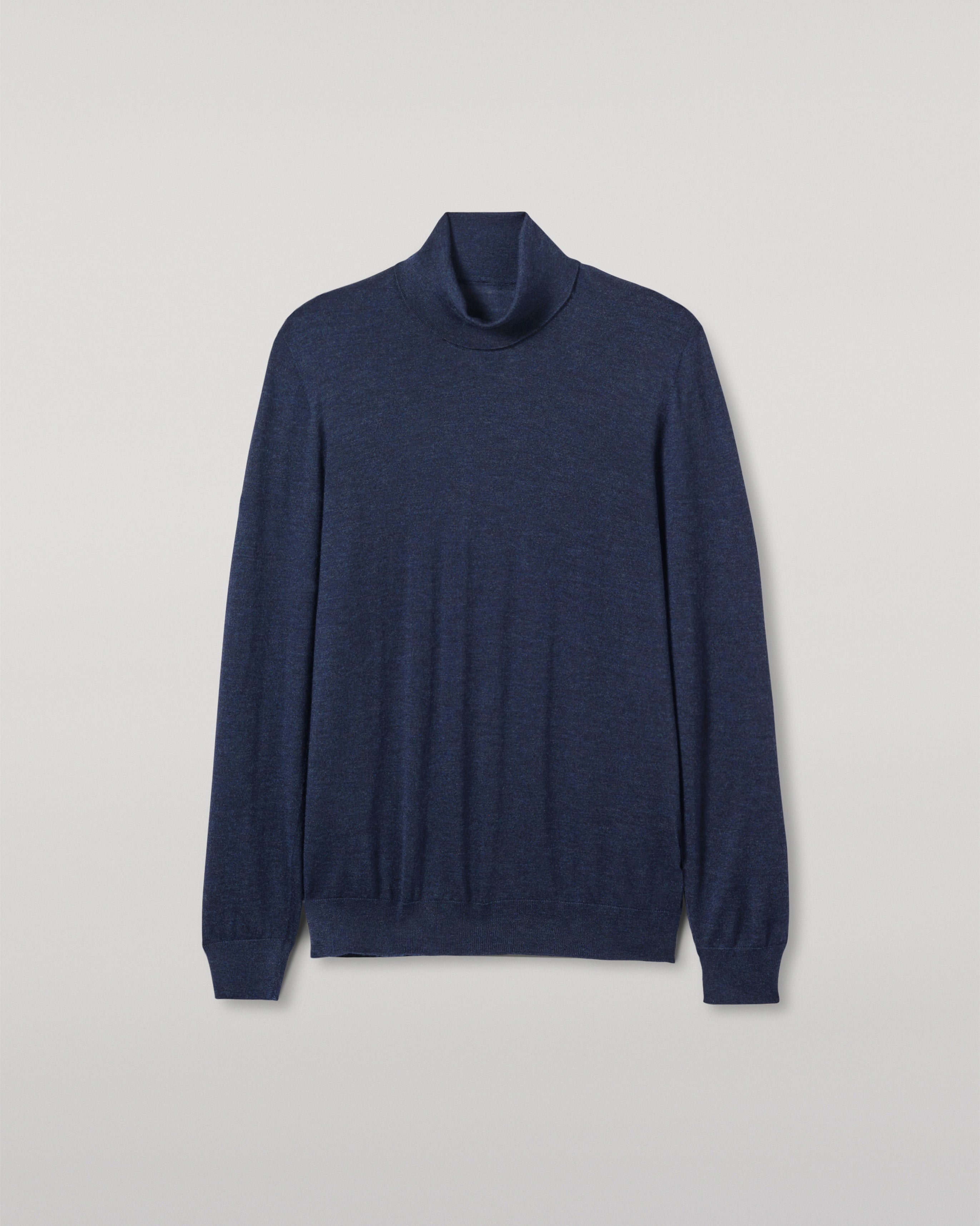 Johnstons of Elgin - Fin Navy Cashmere Roll Neck Jumper