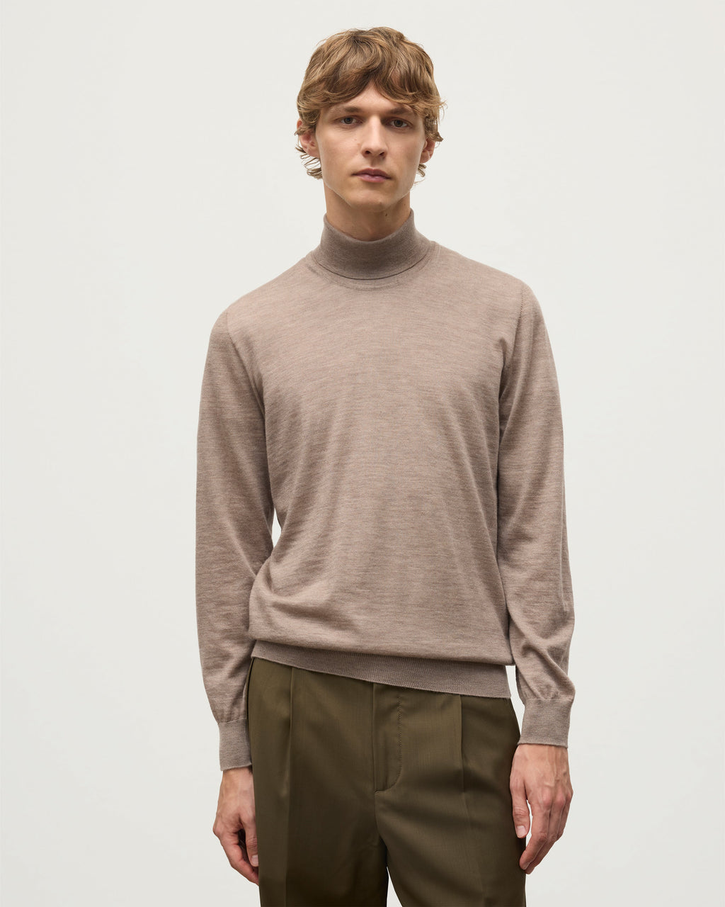 Johnstons of Elgin - Fin Brown Cashmere Roll Neck Jumper