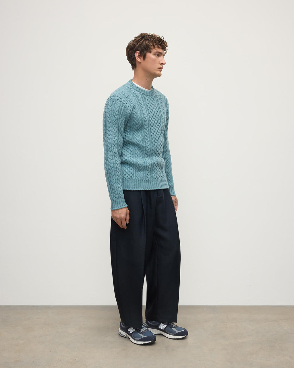 Johnstons of Elgin - Aran Cable Green Cashmere Jumper