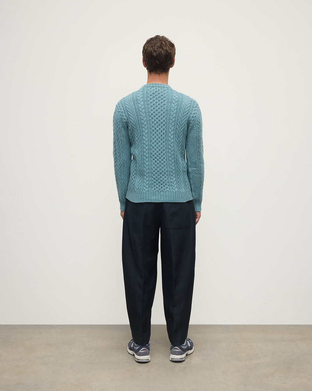 Johnstons of Elgin - Aran Cable Green Cashmere Jumper