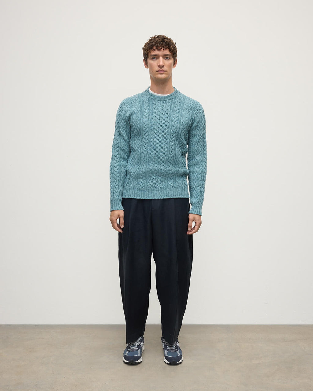 Johnstons of Elgin - Aran Cable Green Cashmere Jumper