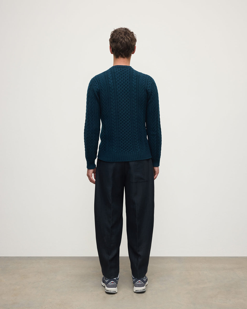 Johnstons of Elgin - Aran Cable Dark Green Cashmere Jumper