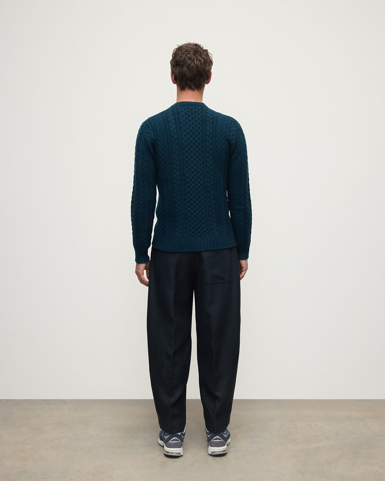 Johnstons of Elgin - Aran Cable Dark Green Cashmere Jumper