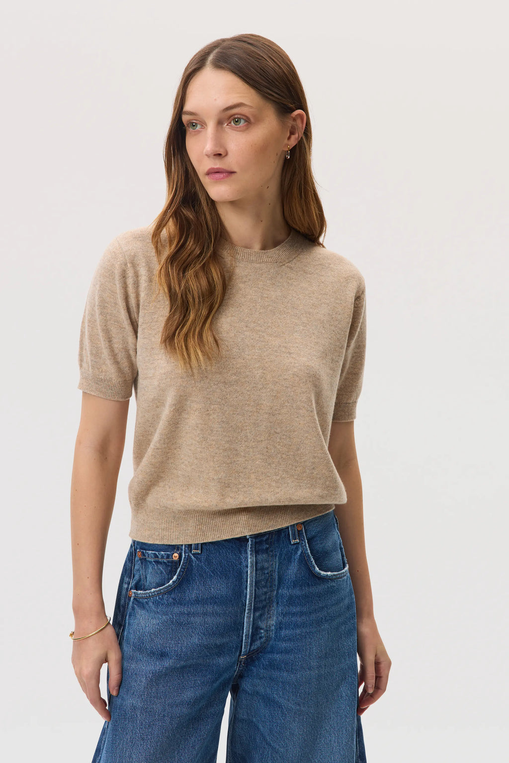 Johnstons of Elgin - Classic Cashmere Natural T - Shirt