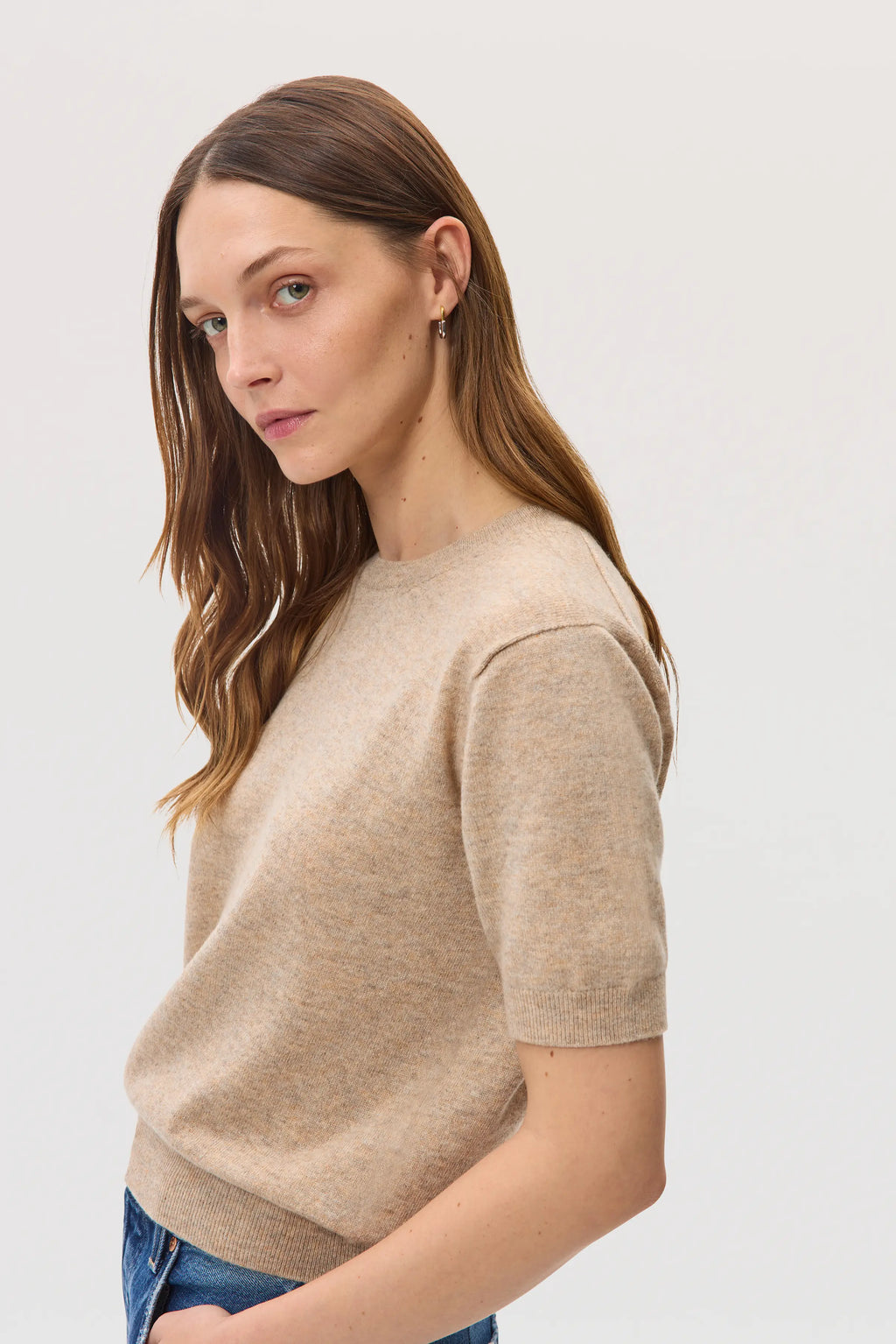 Johnstons of Elgin - Classic Cashmere Natural T - Shirt