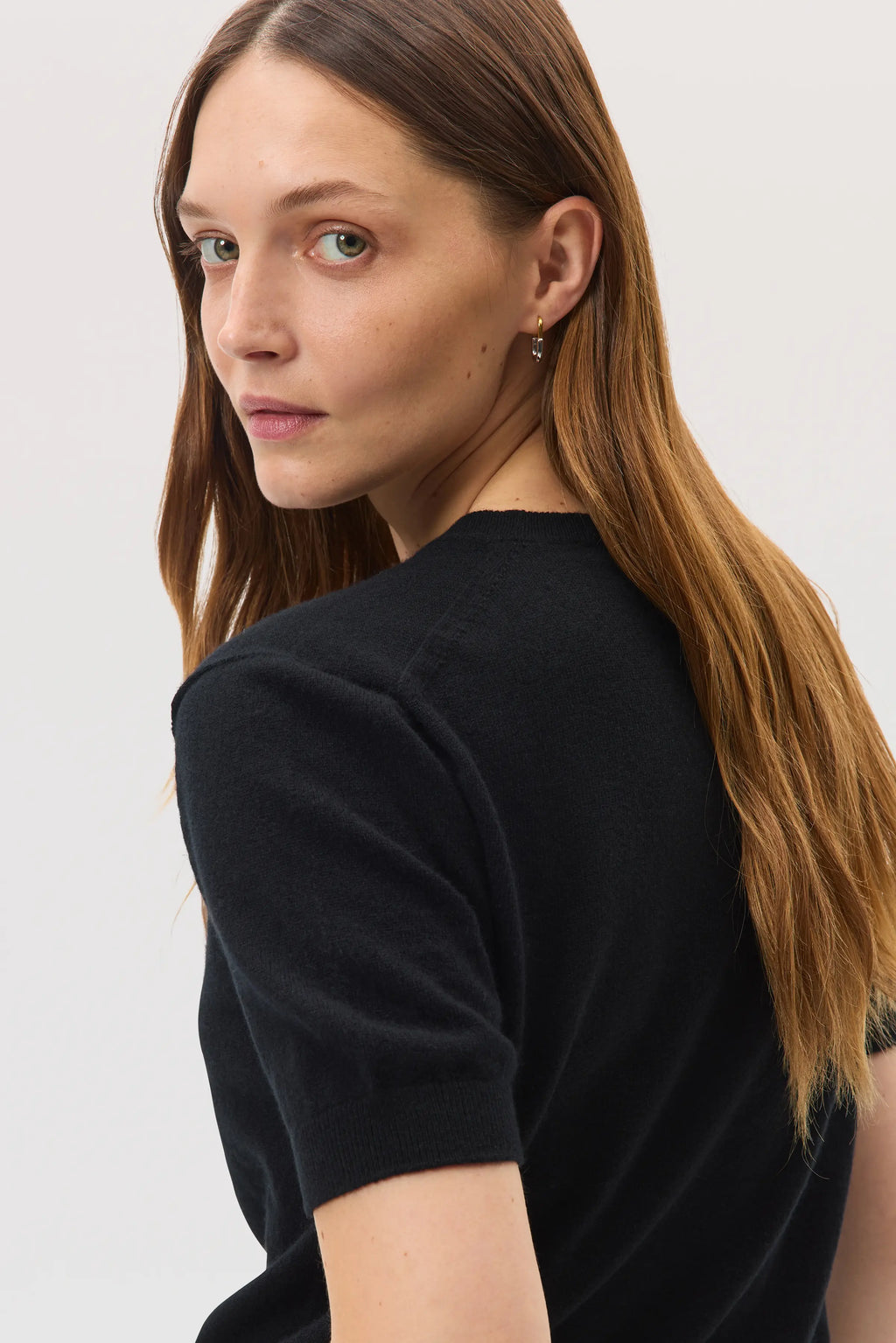 Johnstons of Elgin - Classic Cashmere Black T - Shirt