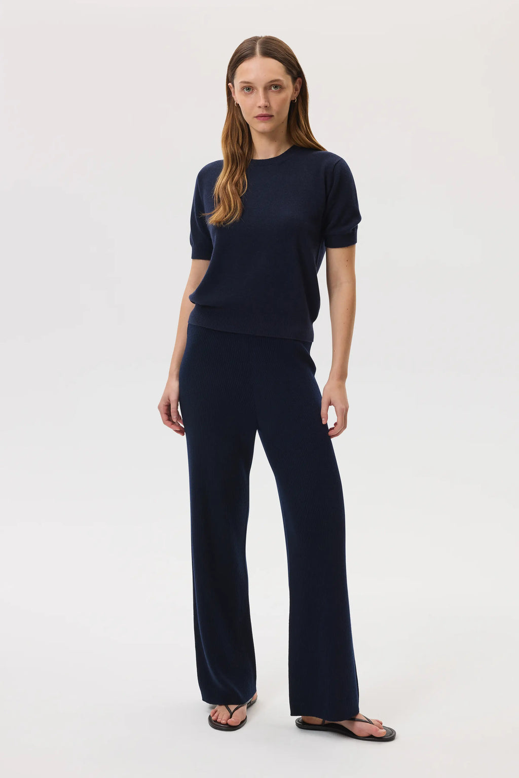 Johnstons of Elgin - Classic Cashmere Navy T - Shirt