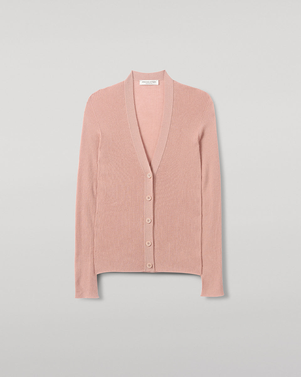 Johnstons of Elgin - Superfine Cashmere Pink Cardigan