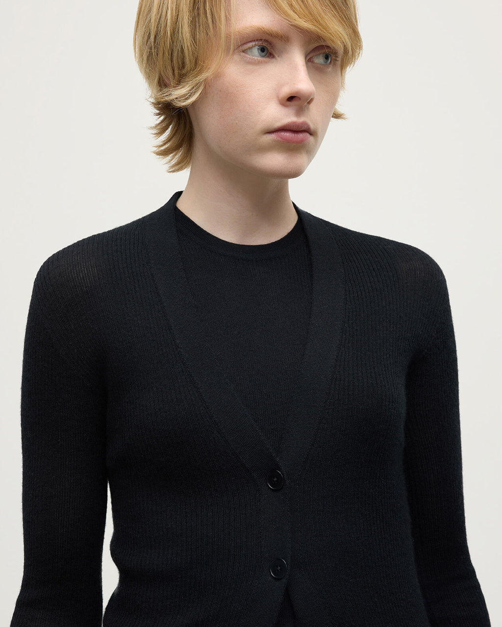 Johnstons of Elgin - Superfine Cashmere Black Cardigan