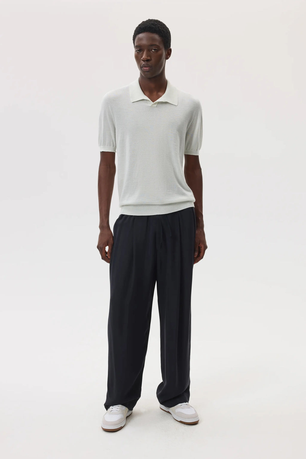 Johnstons of Elgin - Superfine Cashmere White Polo Shirt