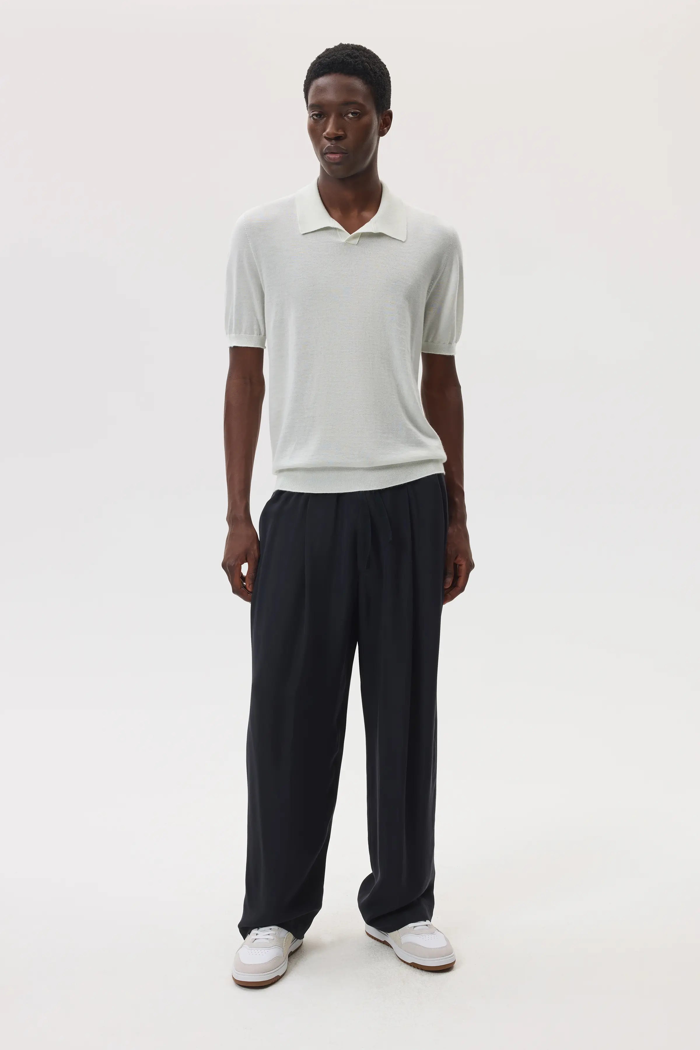 Johnstons of Elgin - Superfine Cashmere White Polo Shirt