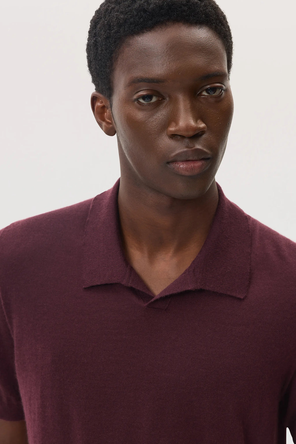 Johnstons of Elgin - Deep Red Superfine Cashmere Polo Shirt