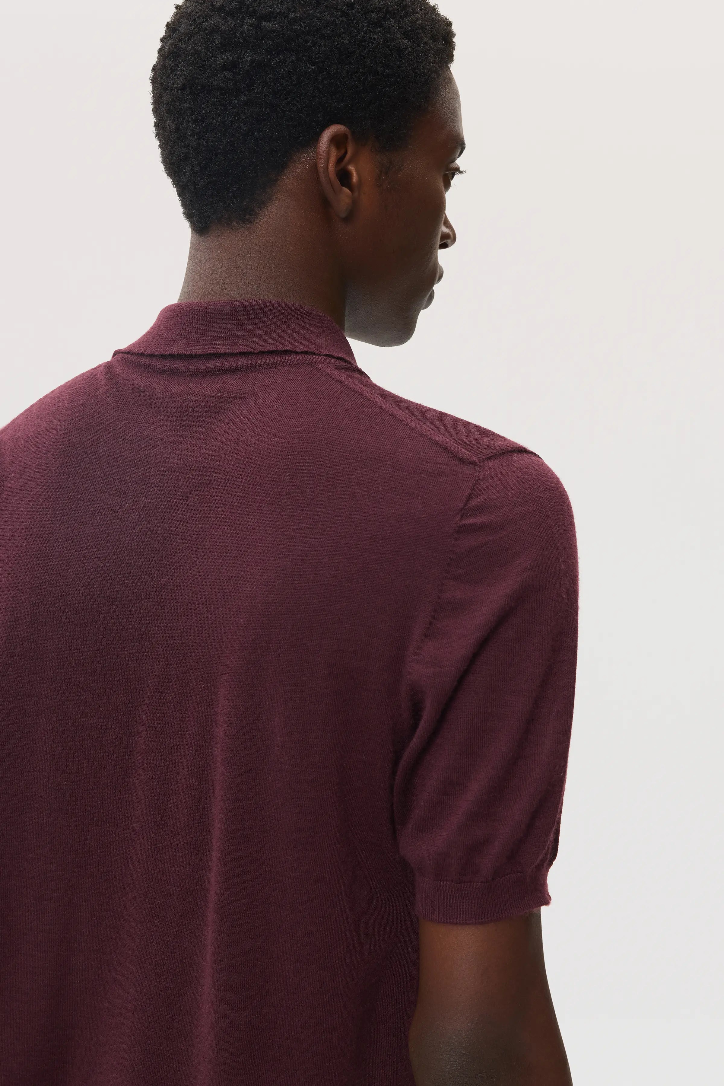 Johnstons of Elgin - Deep Red Superfine Cashmere Polo Shirt