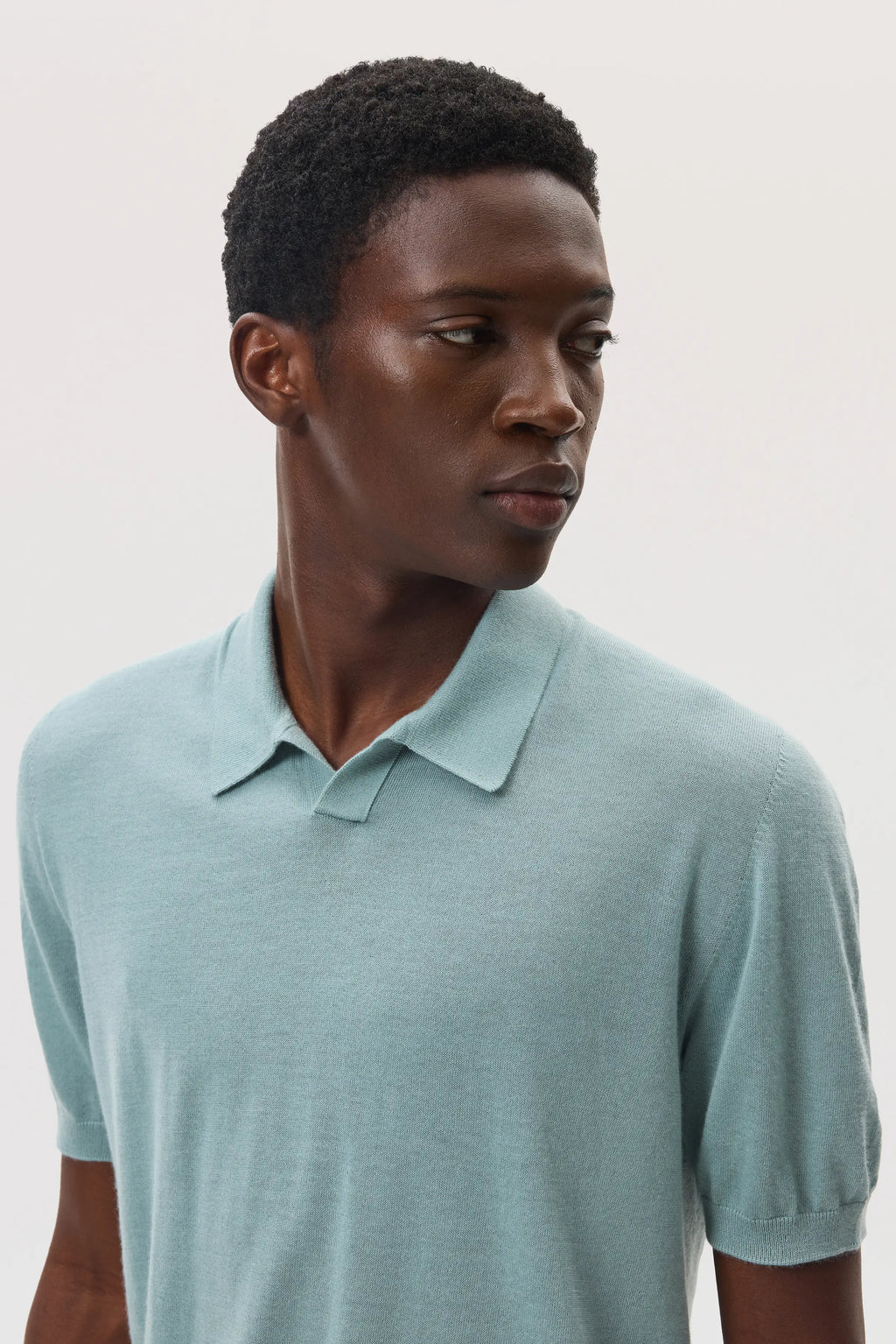 Johnstons of Elgin - Superfine Cashmere Light Green Polo Shirt