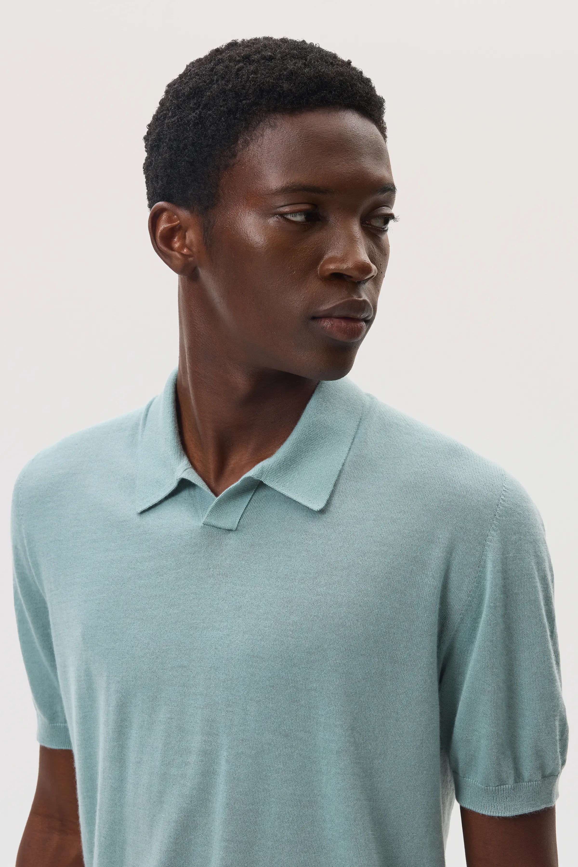 Johnstons of Elgin - Superfine Cashmere Light Green Polo Shirt
