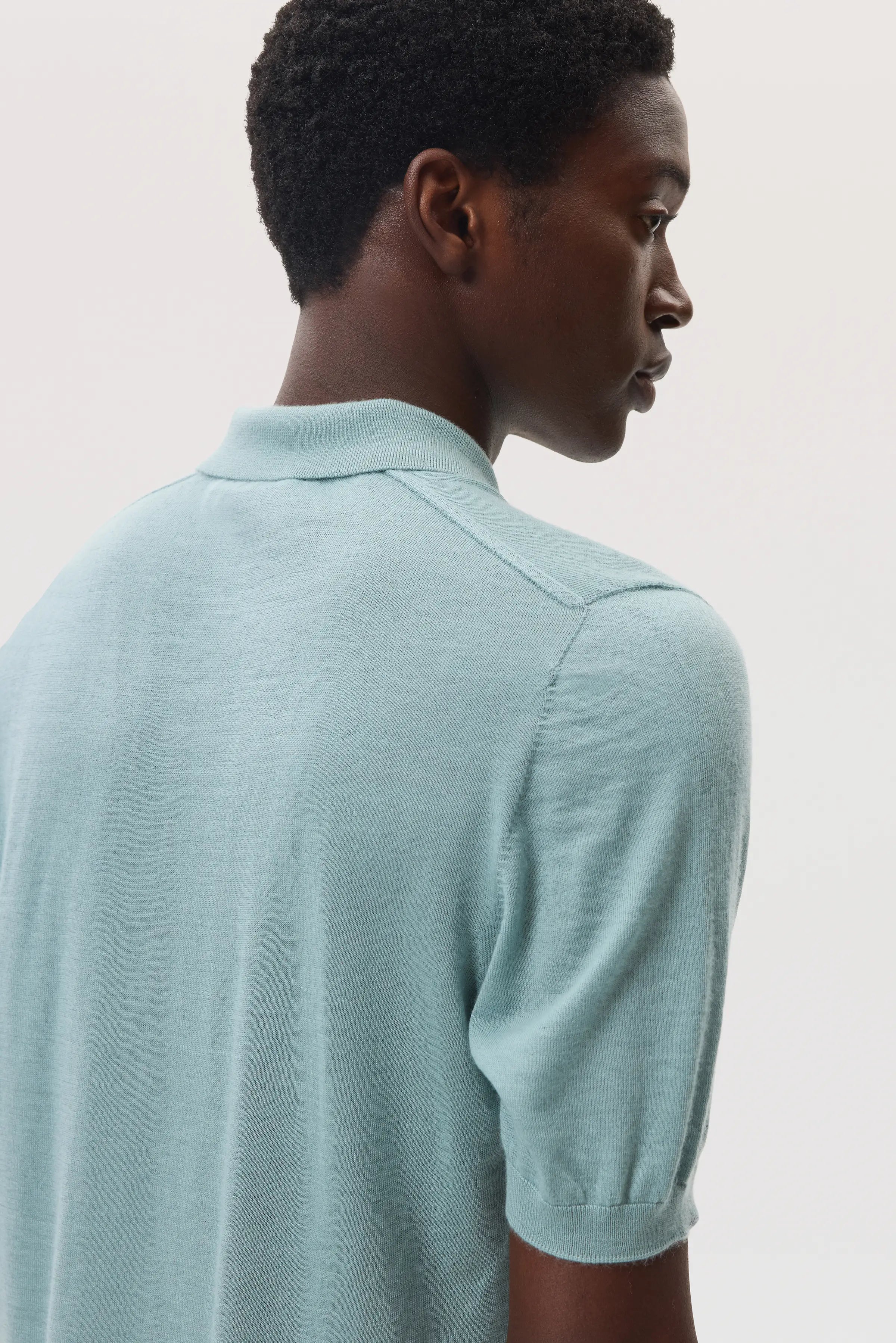 Johnstons of Elgin - Superfine Cashmere Light Green Polo Shirt