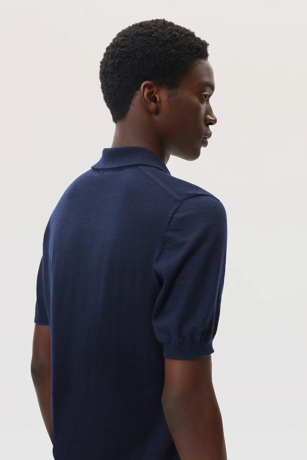 Johnstons of Elgin - Superfine Cashmere Navy Polo Shirt