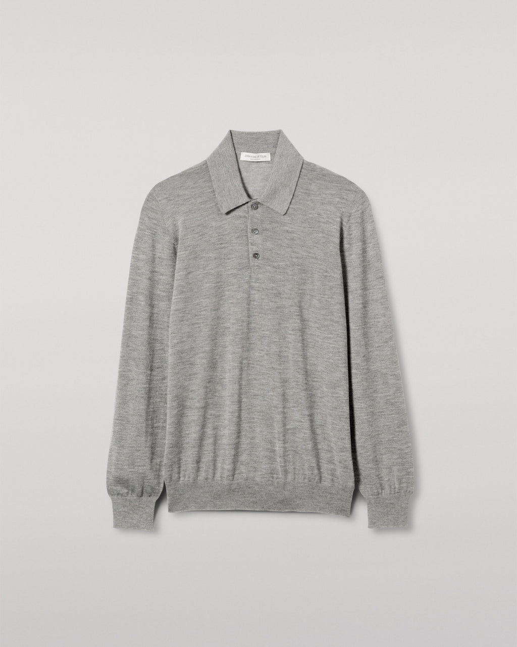 Johnstons of Elgin - Fin Grey Superfine Cashmere Polo Shirt