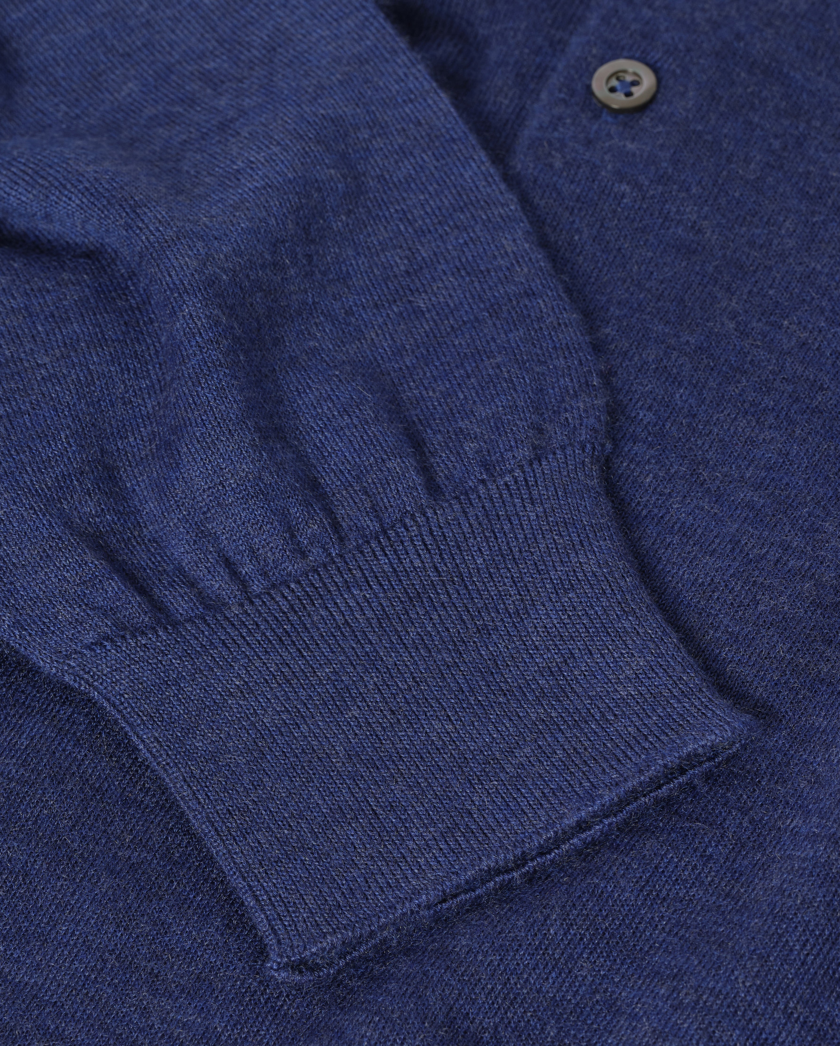 Johnstons of Elgin - Fin Blue Superfine Cashmere Polo Shirt
