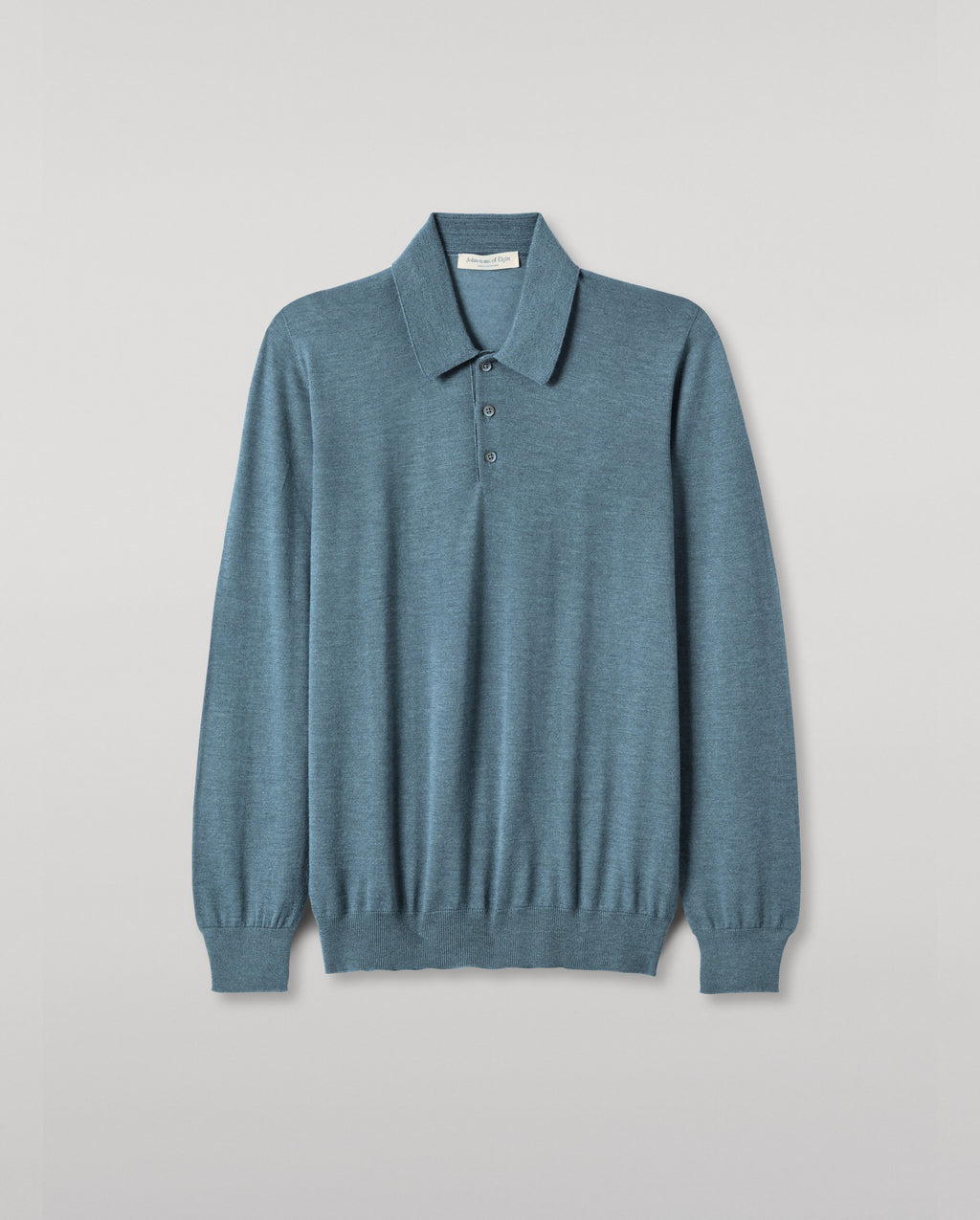Johnstons of Elgin - Fin Blue Superfine Cashmere Polo Shirt