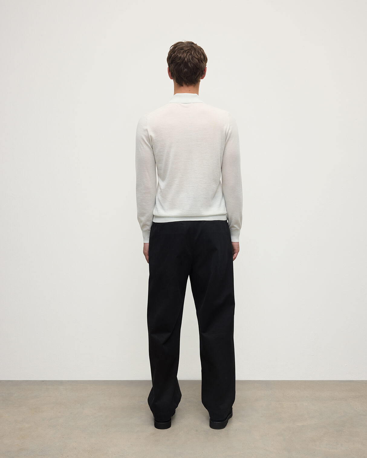 Johnstons of Elgin - White Superfine Cashmere Polo Shirt