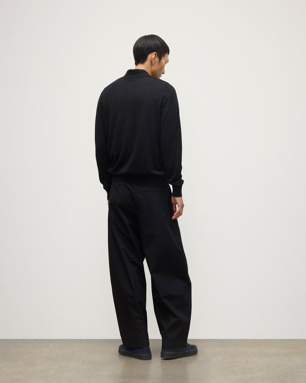 Johnstons of Elgin - Fin Black Superfine Cashmere Polo Shirt