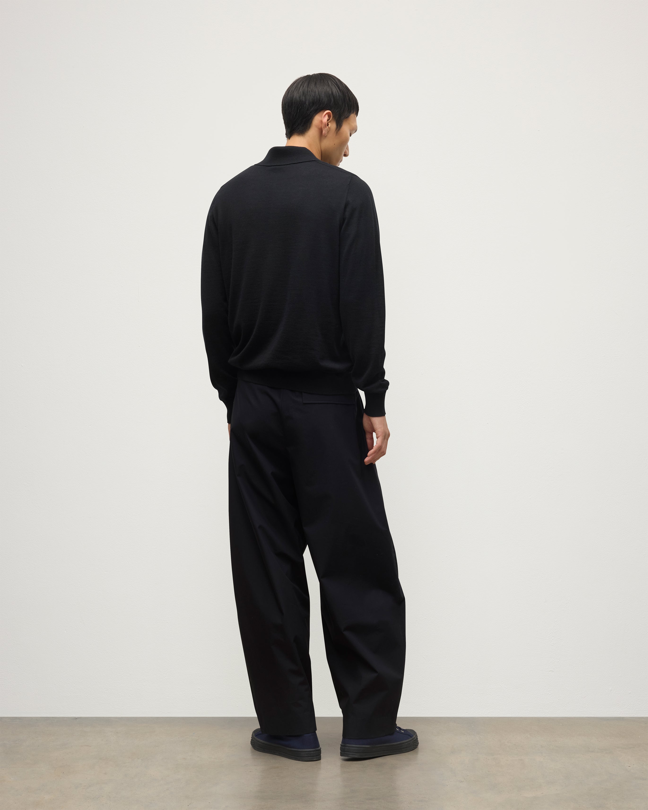 Johnstons of Elgin - Fin Black Superfine Cashmere Polo Shirt