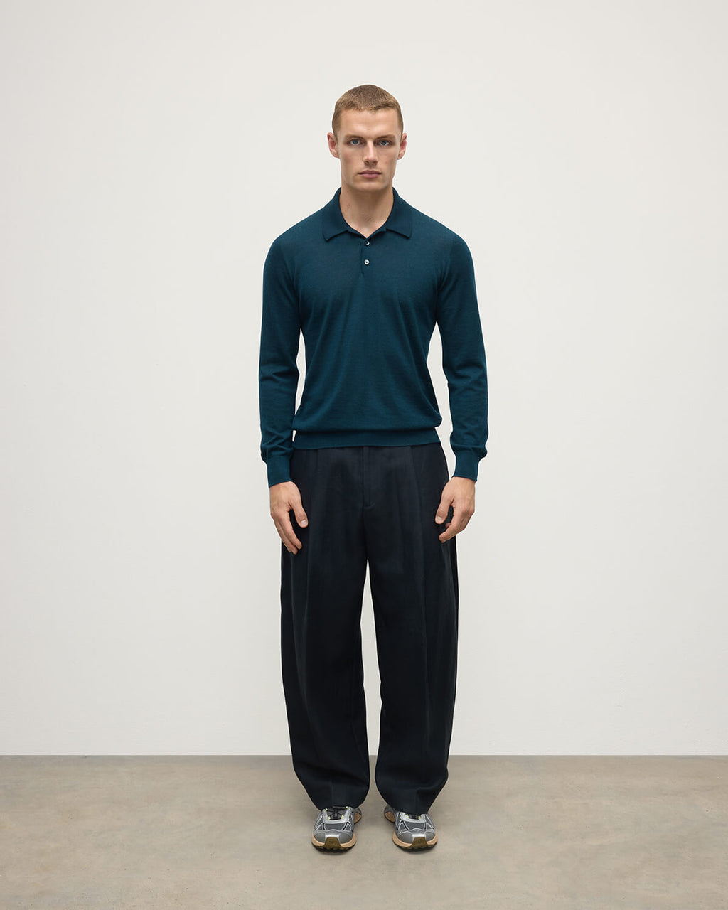 Johnstons of Elgin - Bottle Green Superfine Cashmere Polo Shirt