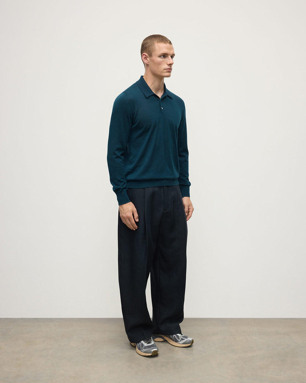 Johnstons of Elgin - Bottle Green Superfine Cashmere Polo Shirt