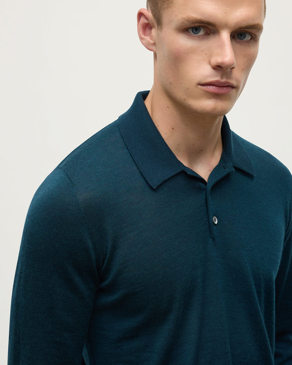 Johnstons of Elgin - Bottle Green Superfine Cashmere Polo Shirt
