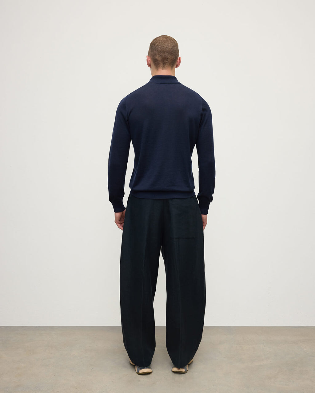Johnstons of Elgin - Fin Dark Navy Superfine Cashmere Polo Shirt