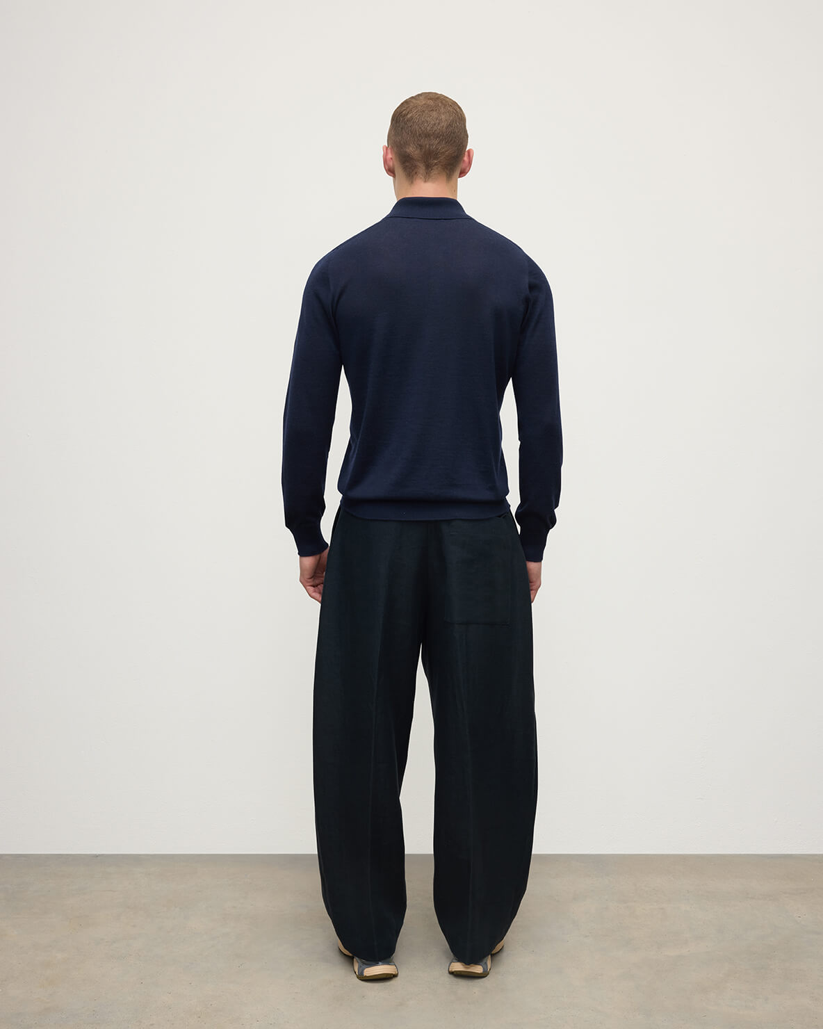 Johnstons of Elgin - Fin Dark Navy Superfine Cashmere Polo Shirt