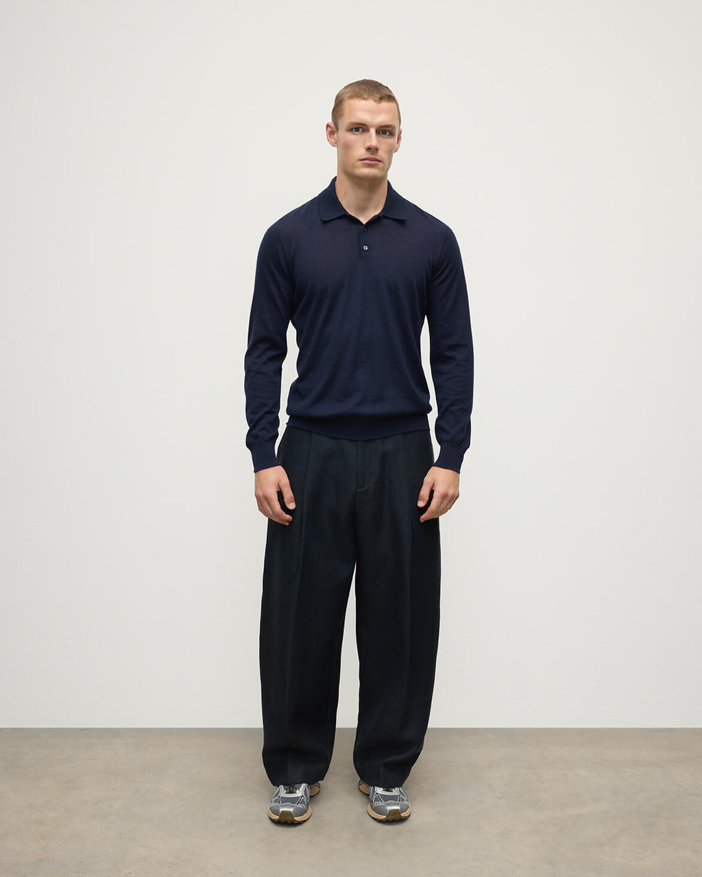Johnstons of Elgin - Fin Dark Navy Superfine Cashmere Polo Shirt