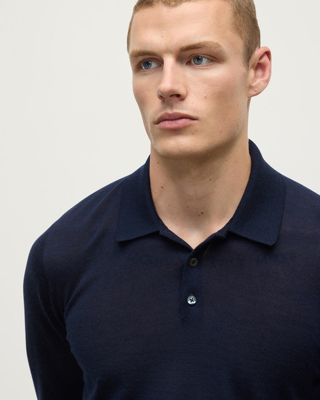 Johnstons of Elgin - Fin Dark Navy Superfine Cashmere Polo Shirt