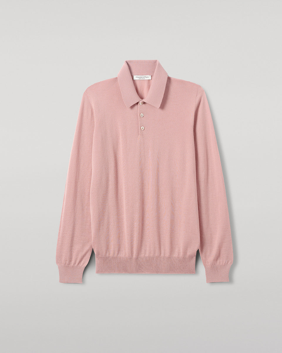 Johnstons of Elgin - Pink Superfine Cashmere Polo Shirt