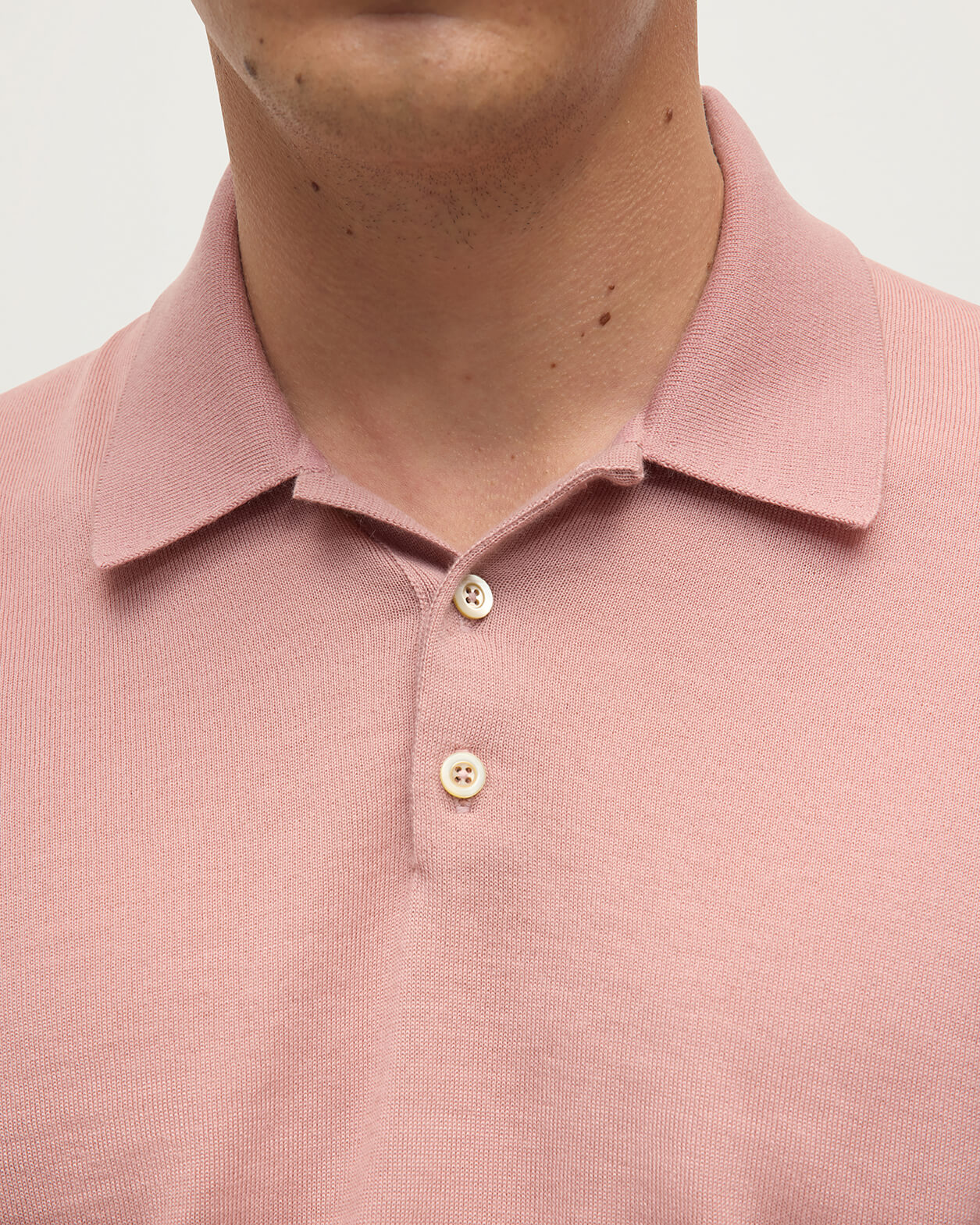 Johnstons of Elgin - Pink Superfine Cashmere Polo Shirt