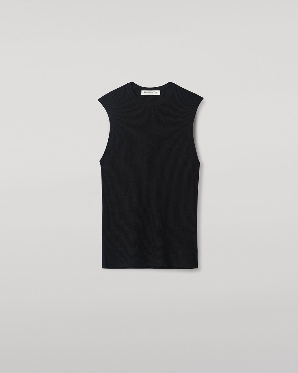 Johnstons of Elgin - Sleeveless Black Tank Top