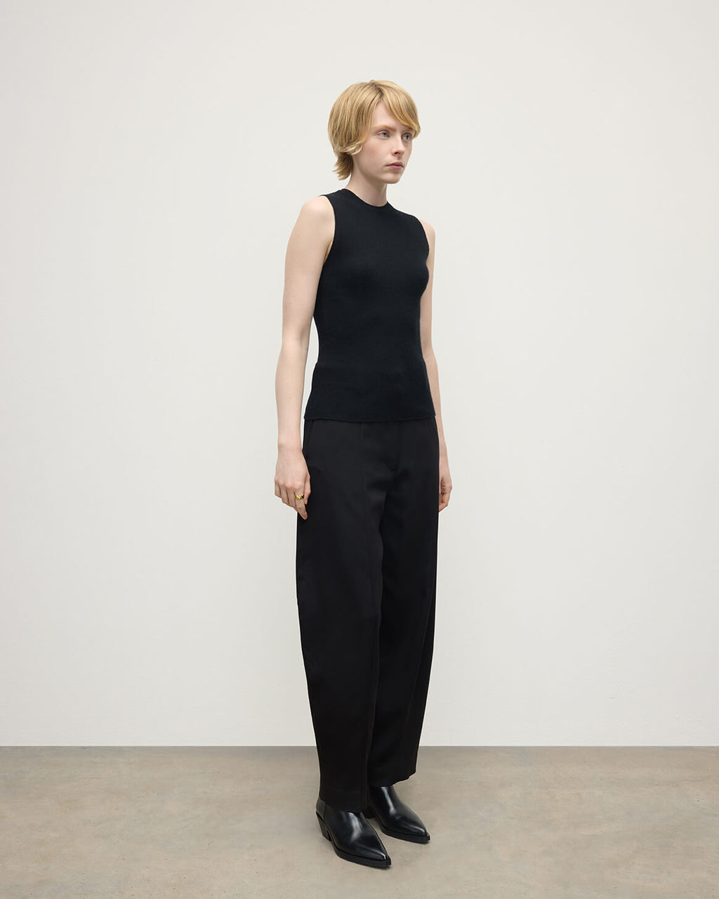 Johnstons of Elgin - Sleeveless Black Tank Top