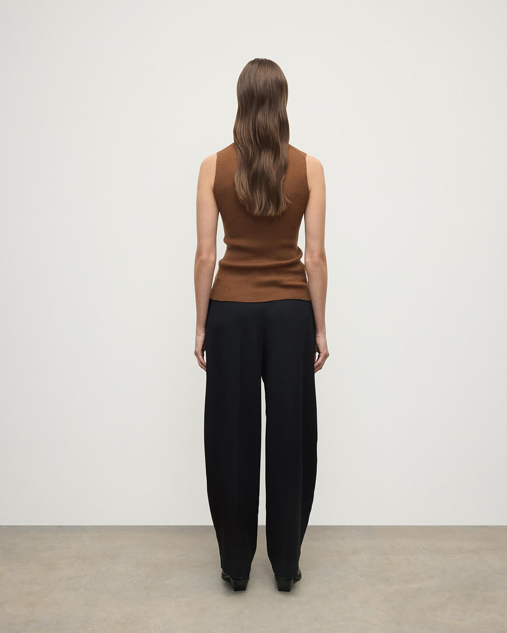Johnstons of Elgin - Sleeveless Dark Camel Tank Top