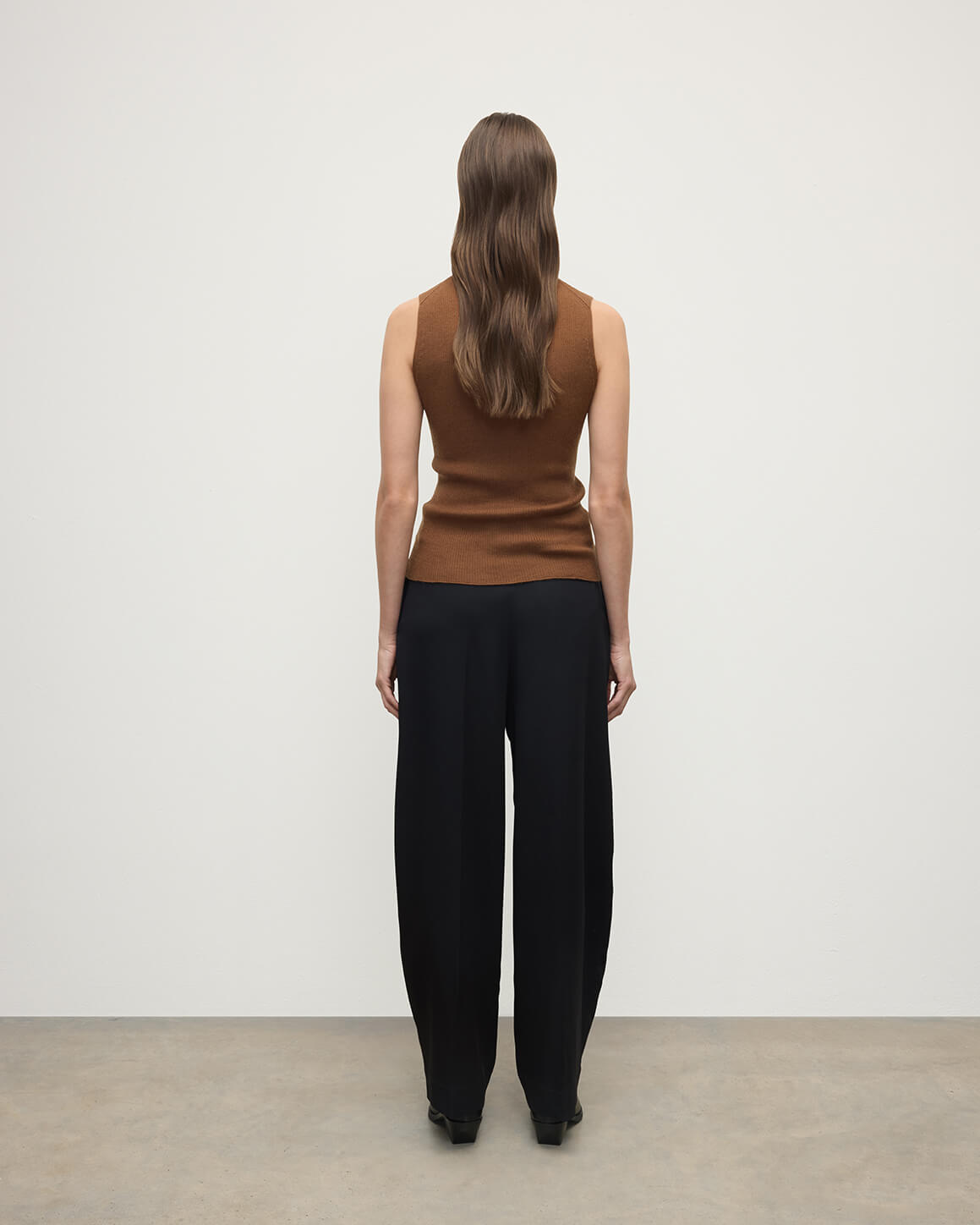 Johnstons of Elgin - Sleeveless Dark Camel Tank Top