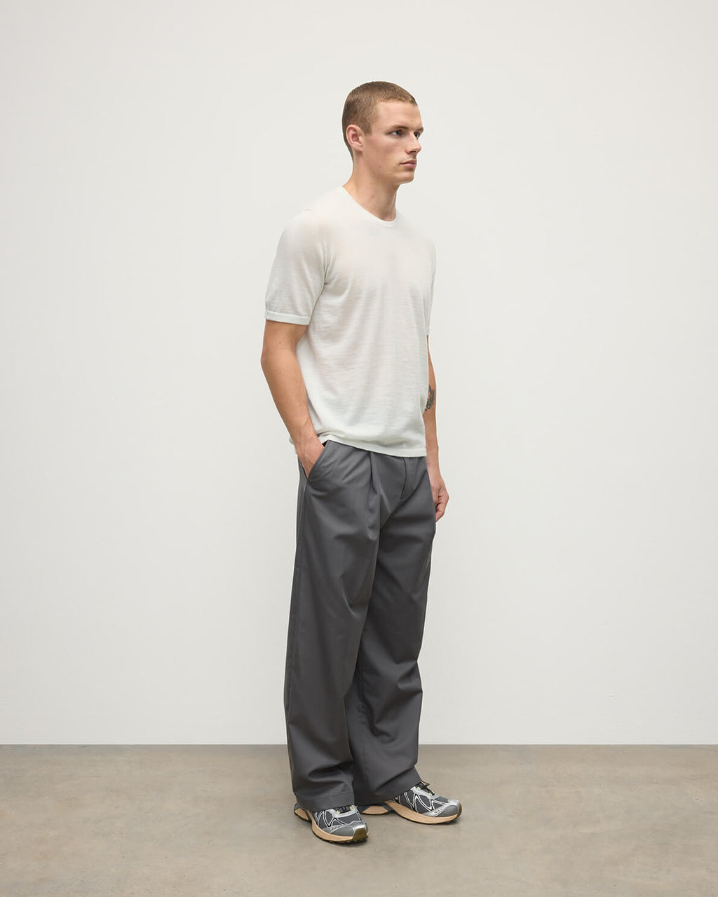 Johnstons of Elgin - Superfine Cashmere White T - Shirt