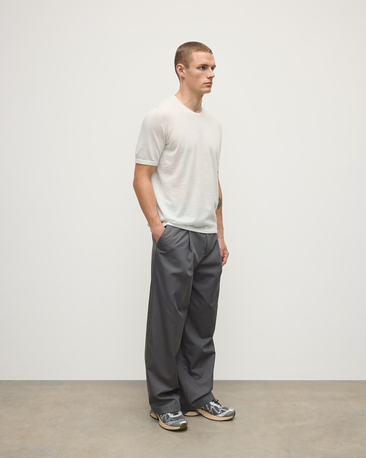 Johnstons of Elgin - Superfine Cashmere White T - Shirt