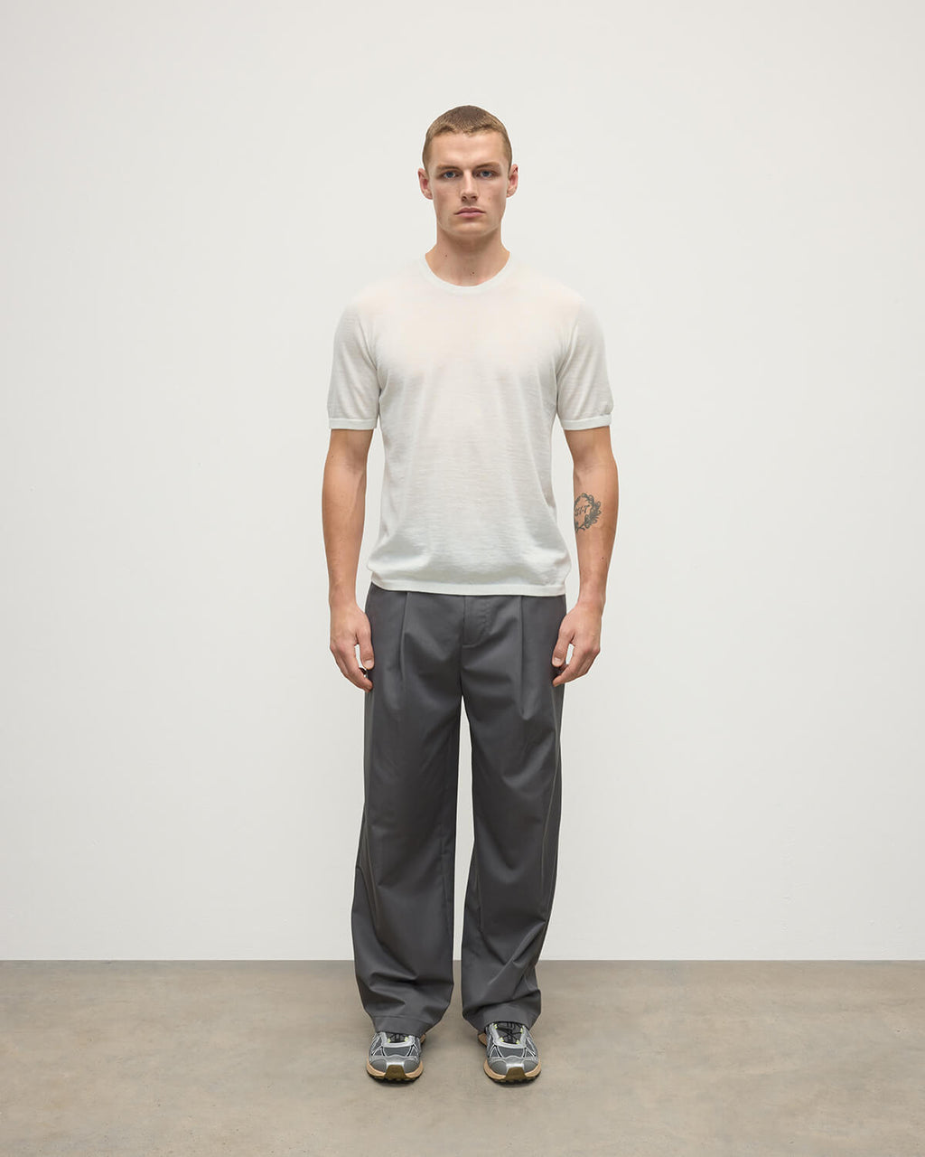 Johnstons of Elgin - Superfine Cashmere White T - Shirt