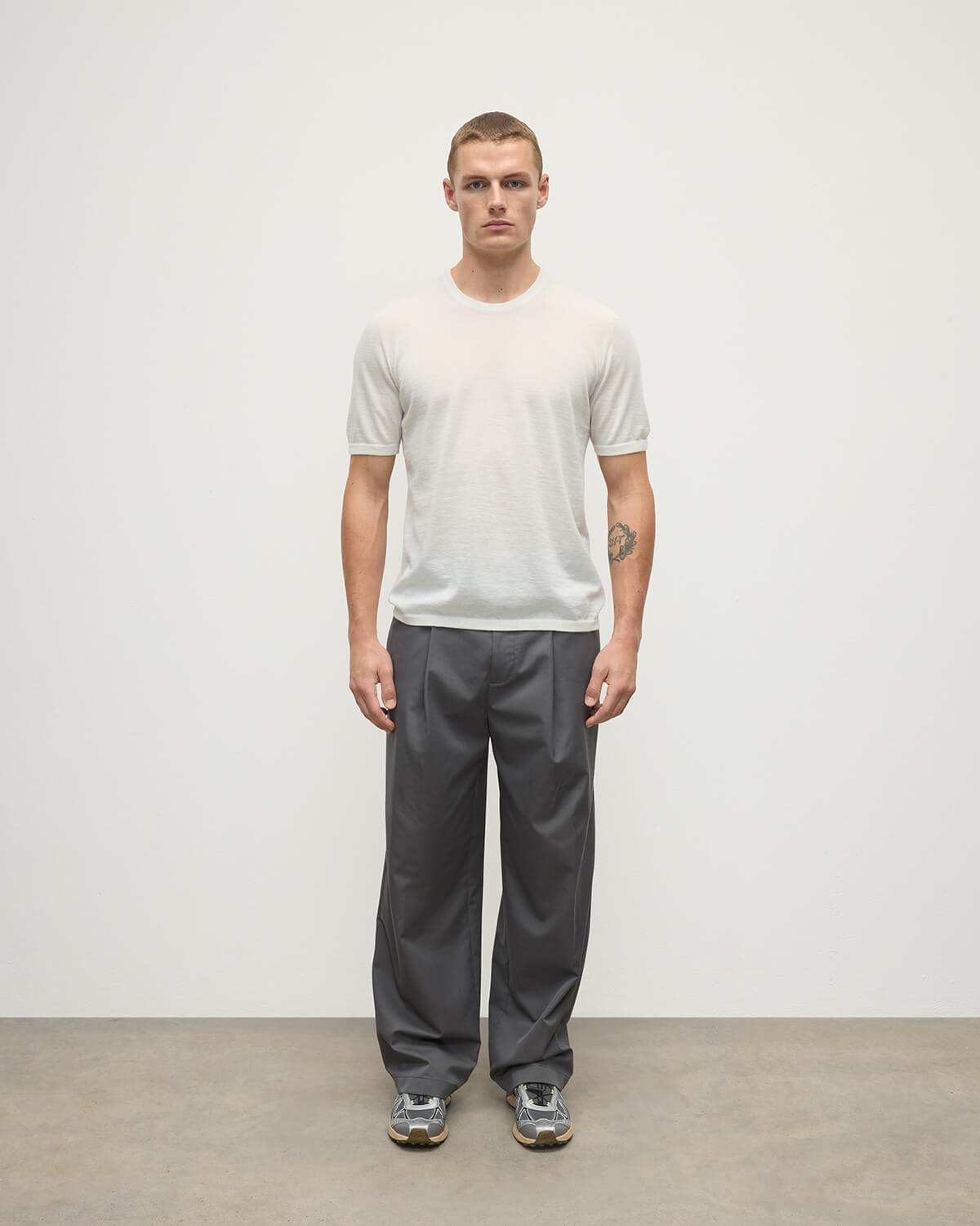 Johnstons of Elgin - Superfine Cashmere White T - Shirt