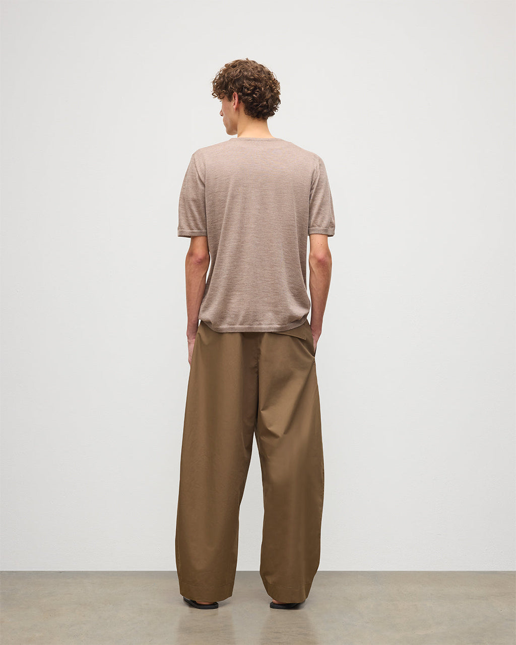 Johnstons of Elgin - Boyd Light Brown Superfine Cashmere T - Shirt